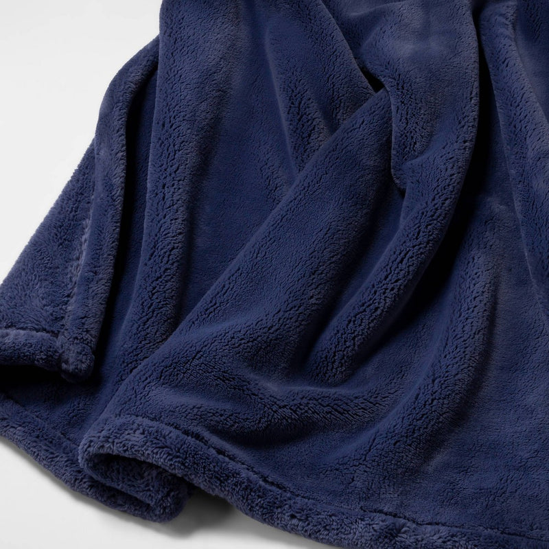 Oversized Primalush Throw Blanket Dark Blue - Threshold