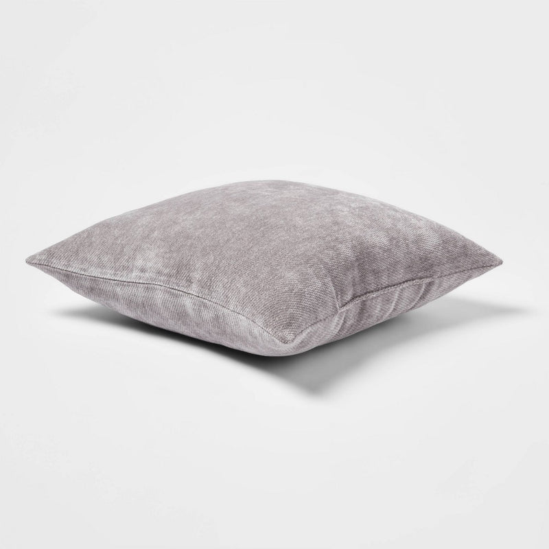 2pk Chenille Square Throw Pillows Gray - Threshold