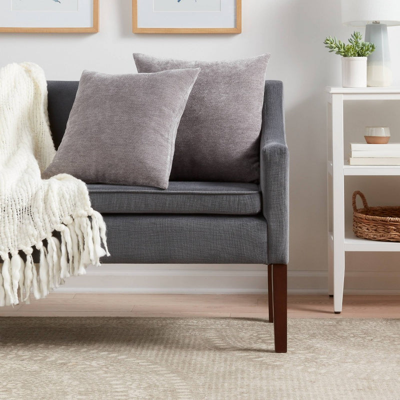 2pk Chenille Square Throw Pillows Gray - Threshold