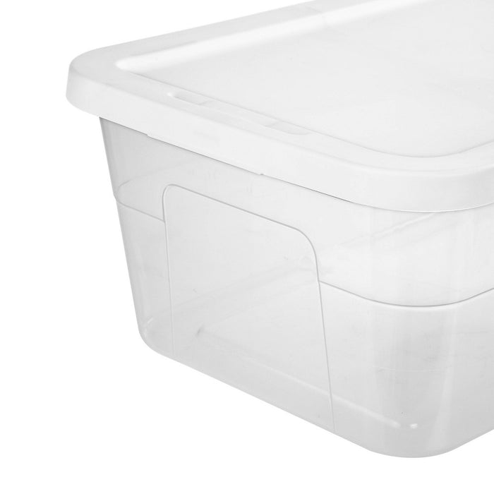 16qt Clear Storage Box with Lid White - Room Essentials