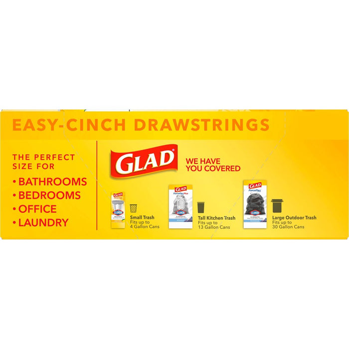 Glad Drawstring Small Trash Bags - Lemon Fresh Bleach - 4 Gallon - 34ct
