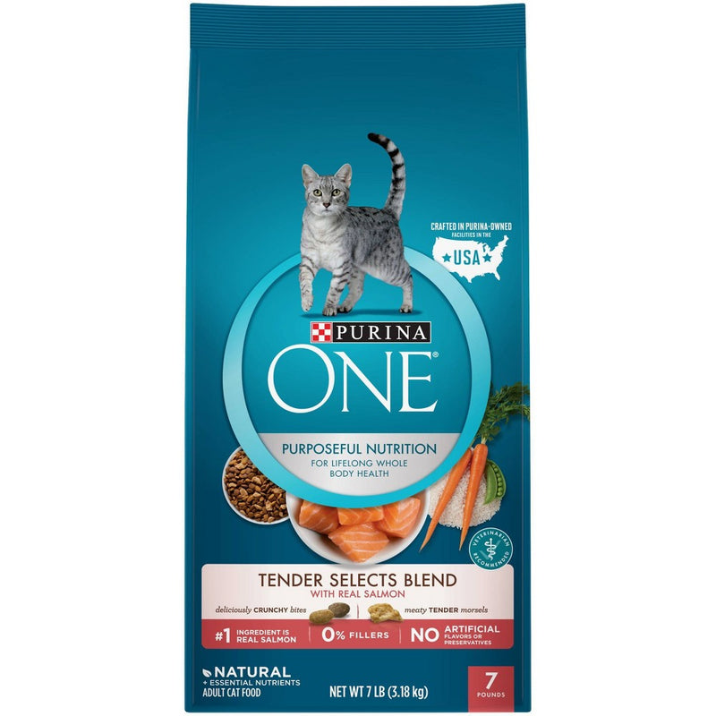 Purina ONE Tender Selects Blend with Real Salmon Adult Premium Dry Cat Food - 7lbs