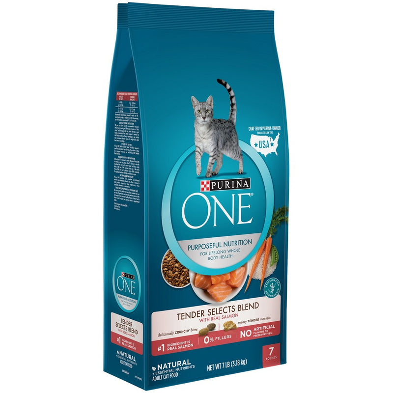 Purina ONE Tender Selects Blend with Real Salmon Adult Premium Dry Cat Food - 7lbs