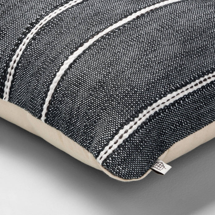 14" x 20" Stripe Pattern Throw Pillow Railroad Gray - Hearth & Hand with Magnolia