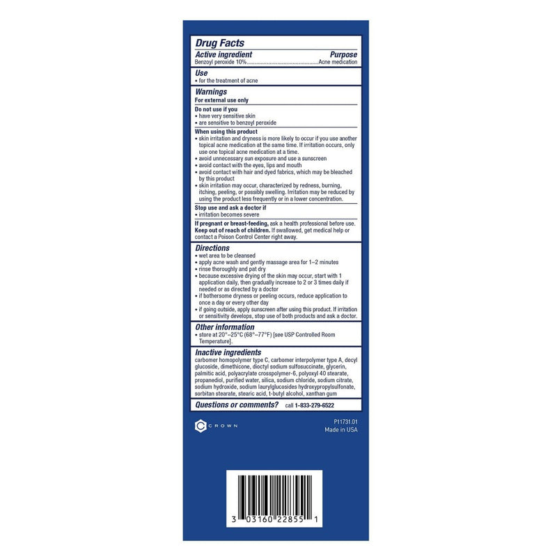 PanOxyl Maximum Strength Antimicrobial Acne Foaming Wash for Face, Chest and Back with 10% Benzoyl Peroxide - 5.5oz