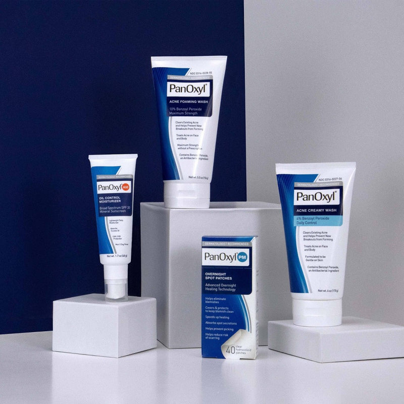 PanOxyl Maximum Strength Antimicrobial Acne Foaming Wash for Face, Chest and Back with 10% Benzoyl Peroxide - 5.5oz