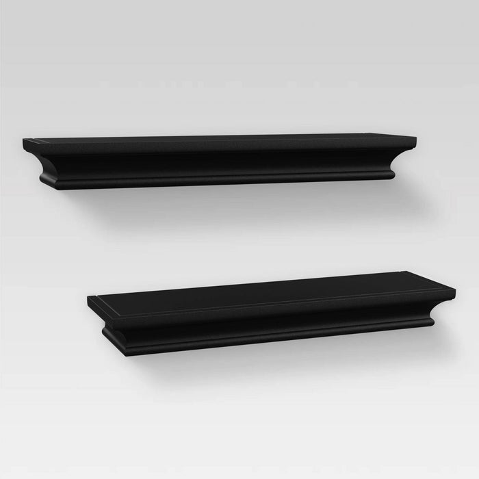 2pc Traditional Wall Shelf Set Black - Threshold