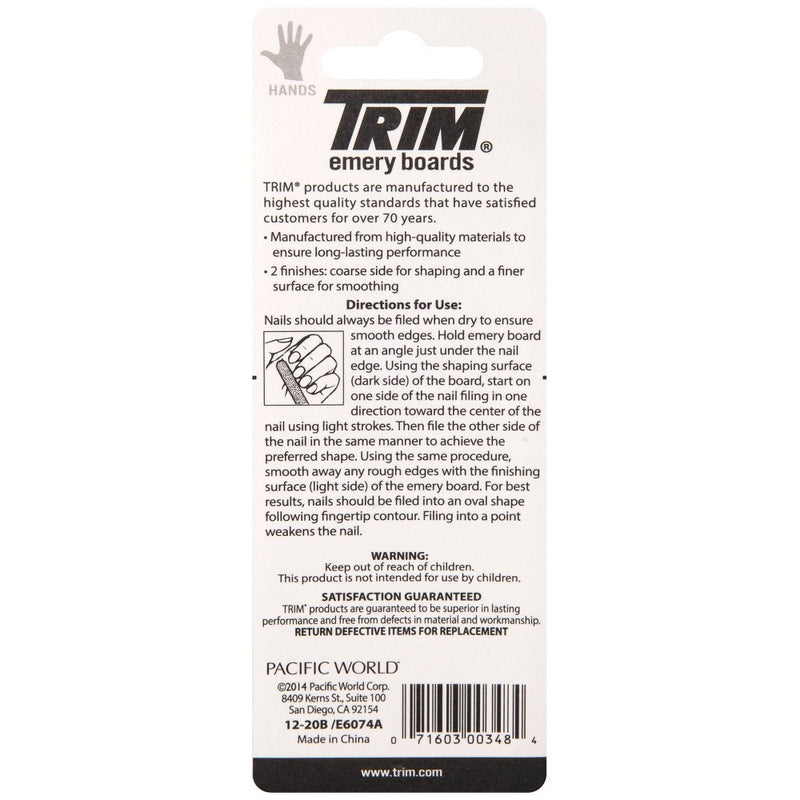 Trim Emery Boards Nail File - 20ct