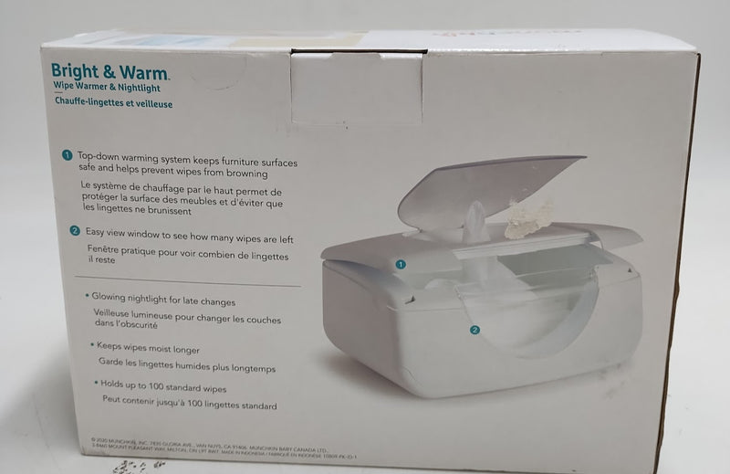 Munchkin Bright & Warm Wipe Warmer - White