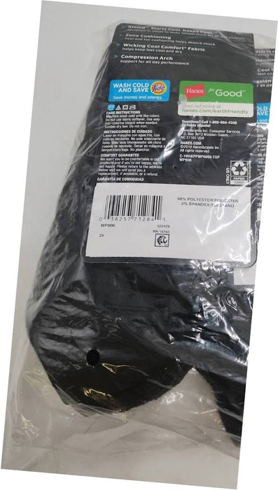 Hanes Performance Women's Cushioned 6pk No Show Athletic Socks - Black 5-9