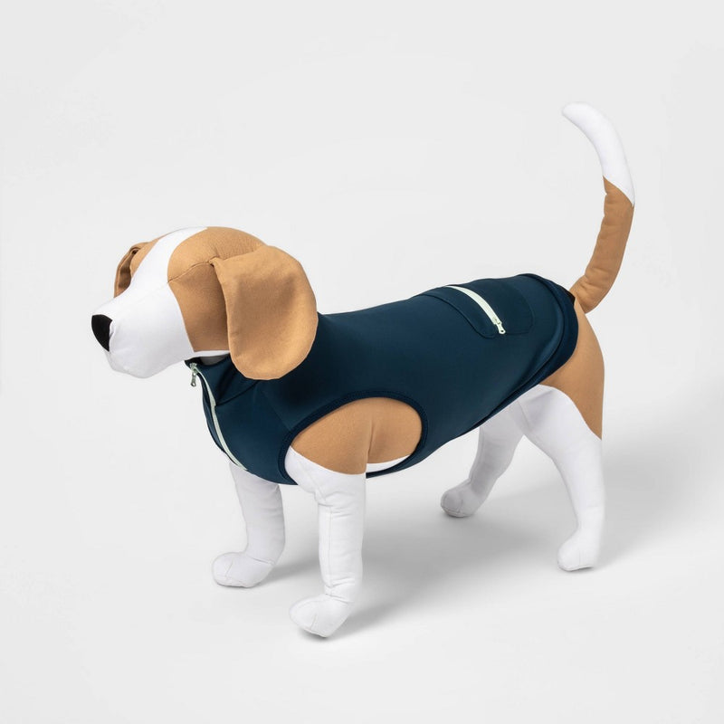 Athleisure Vest with Zipper Pocket Dog Apparel - Navy - XS - Boots & Barkley