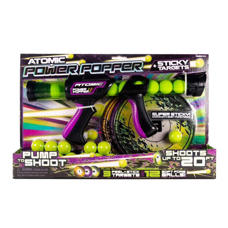 Atomic Power Popper with 12 Balls and 3 Sticky Targets *NEW & SEALED*