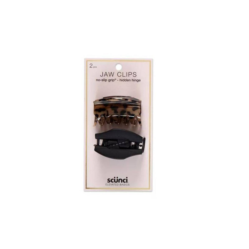 scunci 6cm Covered Hinge No Slip Jaw Clips - 2-Piece *NEW*