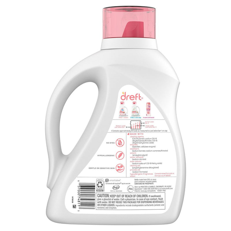 Dreft Stage 1:  Newborn Baby Liquid Laundry Detergent - 92 fl oz