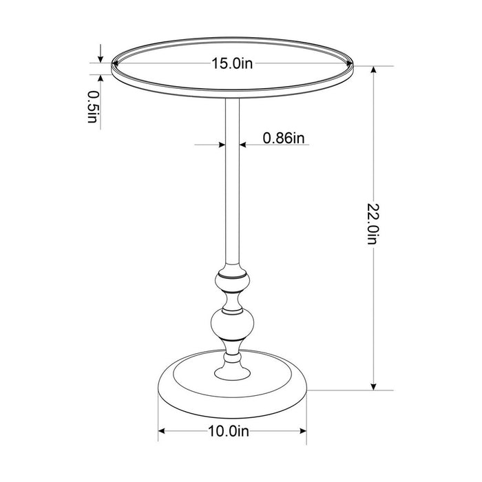 Londonberry Turned Accent Table Large Black - Threshold