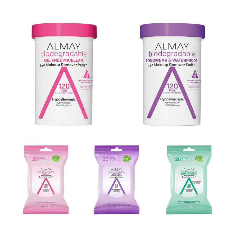 Almay Biodegradable Oil Free Micellar Eye Makeup Remover Pads - 120ct