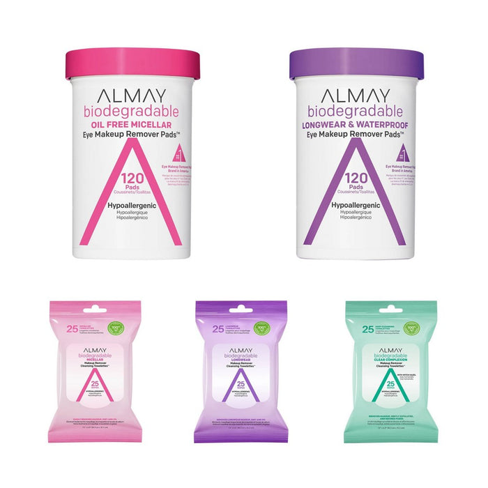 Almay Biodegradable Oil Free Micellar Eye Makeup Remover Pads - 120ct