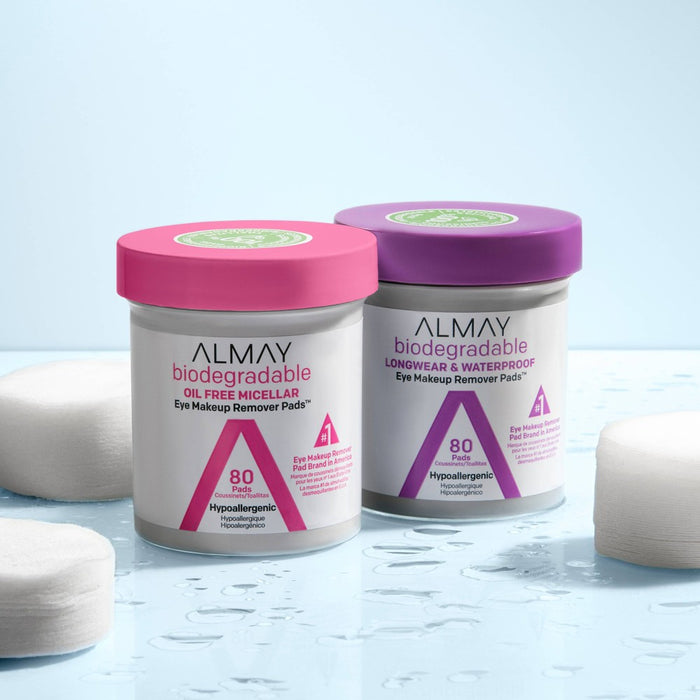 Almay Biodegradable Oil Free Micellar Eye Makeup Remover Pads - 80ct