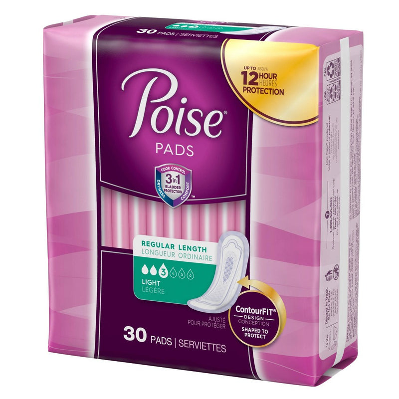 Poise Postpartum Incontinence Fragrance Free Pads - Light Absorbency - Regular - 30ct