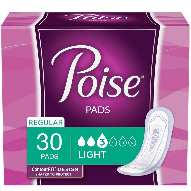 Poise Postpartum Incontinence Fragrance Free Pads - Light Absorbency - Regular - 30ct