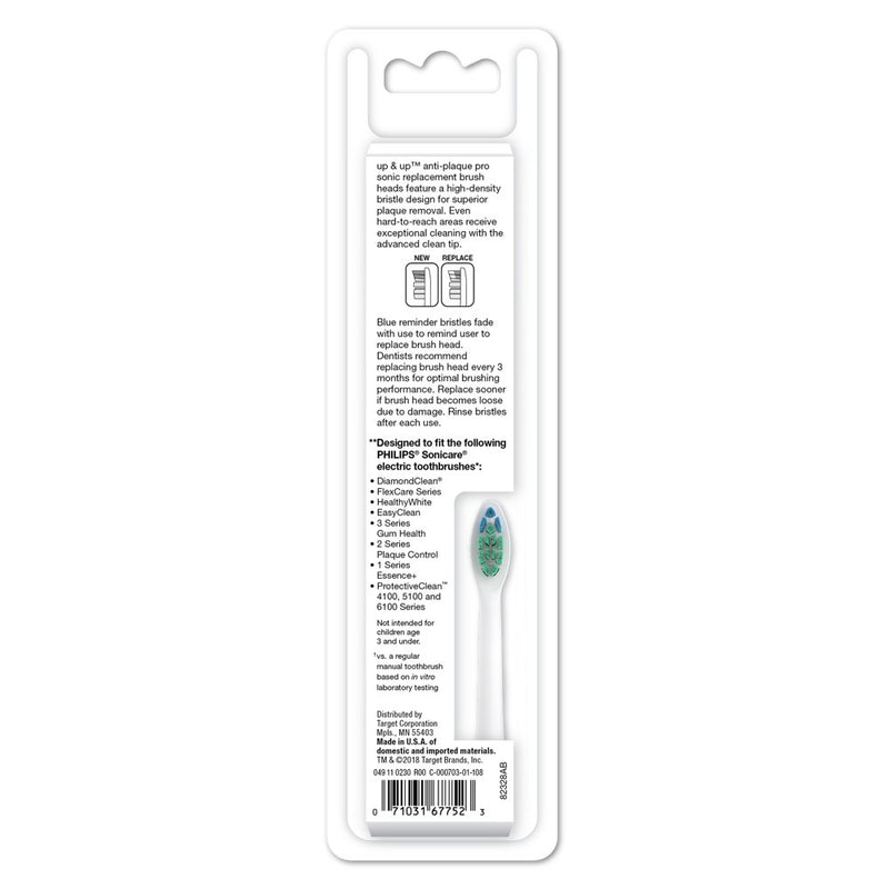 Powered Toothbrush Head - 3ct - Up&Up (Compare to PHILIPS Sonicare ProResults Plaque Control Standard Replacement Brush Heads)