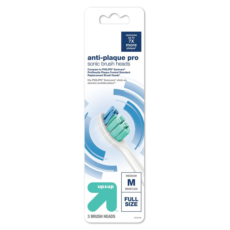 Powered Toothbrush Head - 3ct - Up&Up (Compare to PHILIPS Sonicare ProResults Plaque Control Standard Replacement Brush Heads)