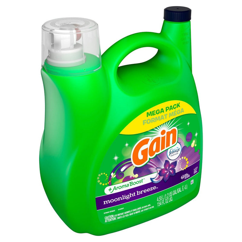 Gain + Aroma Boost Moonlight Breeze Scent HE Compatible Liquid Laundry Detergent - 154 fl oz