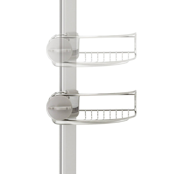 8' simplehuman Tension Shower Caddy Silver