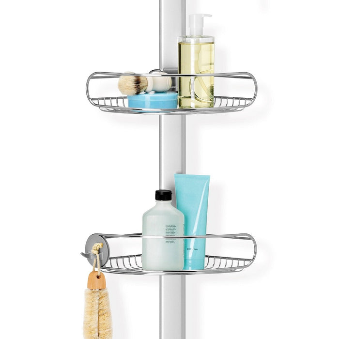8' simplehuman Tension Shower Caddy Silver