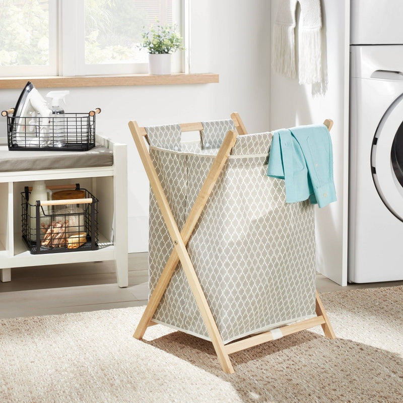 Small Wire Natural Wood Handles Milk Crate Black - Brightroom