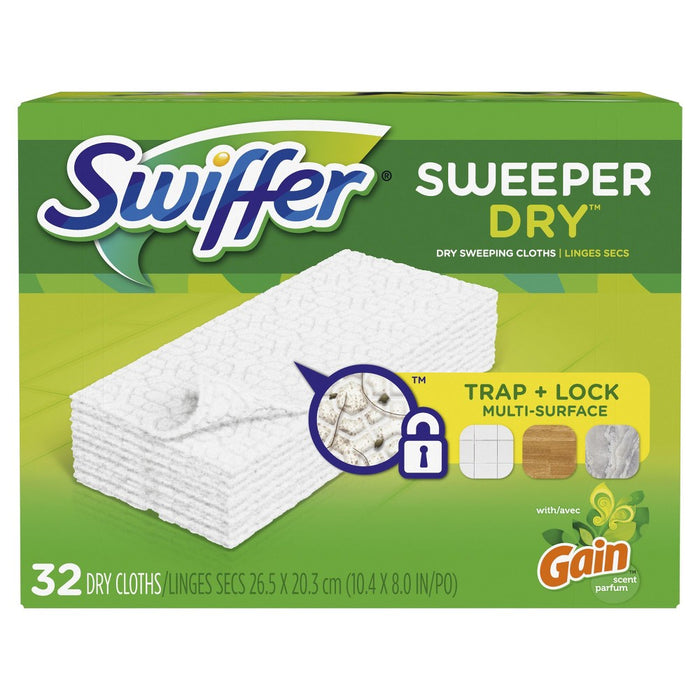 Swiffer Sweeper Dry Sweeping Cloth Refills with Gain scent - 32ct