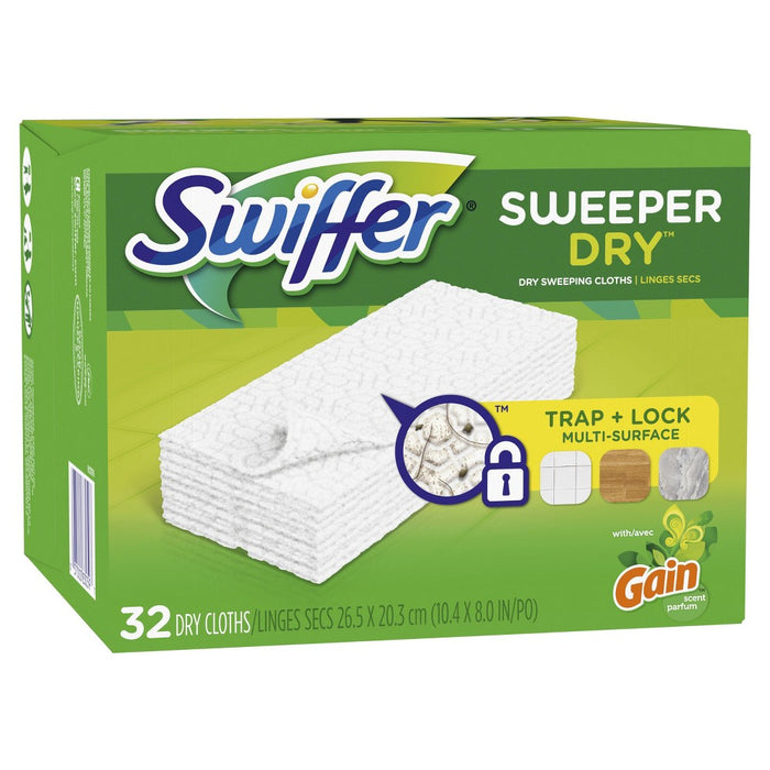 Swiffer Sweeper Dry Sweeping Cloth Refills with Gain scent - 32ct