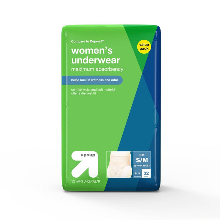 Incontinence Underwear for Women - Small/Medium - 32ct - up & up