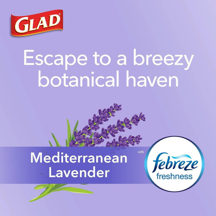 Glad ForceFlex Tall Kitchen Drawstring Trash Bags - Febreze Mediterranean Lavender - 13Gallon/100ct