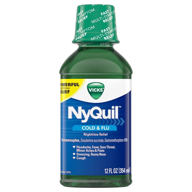 Vicks NyQuil Cold & Flu Relief Liquid - Acetaminophen - 12 fl oz