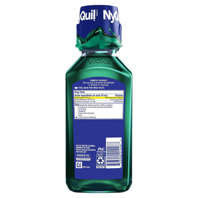 Vicks NyQuil Cold & Flu Relief Liquid - Acetaminophen - 12 fl oz