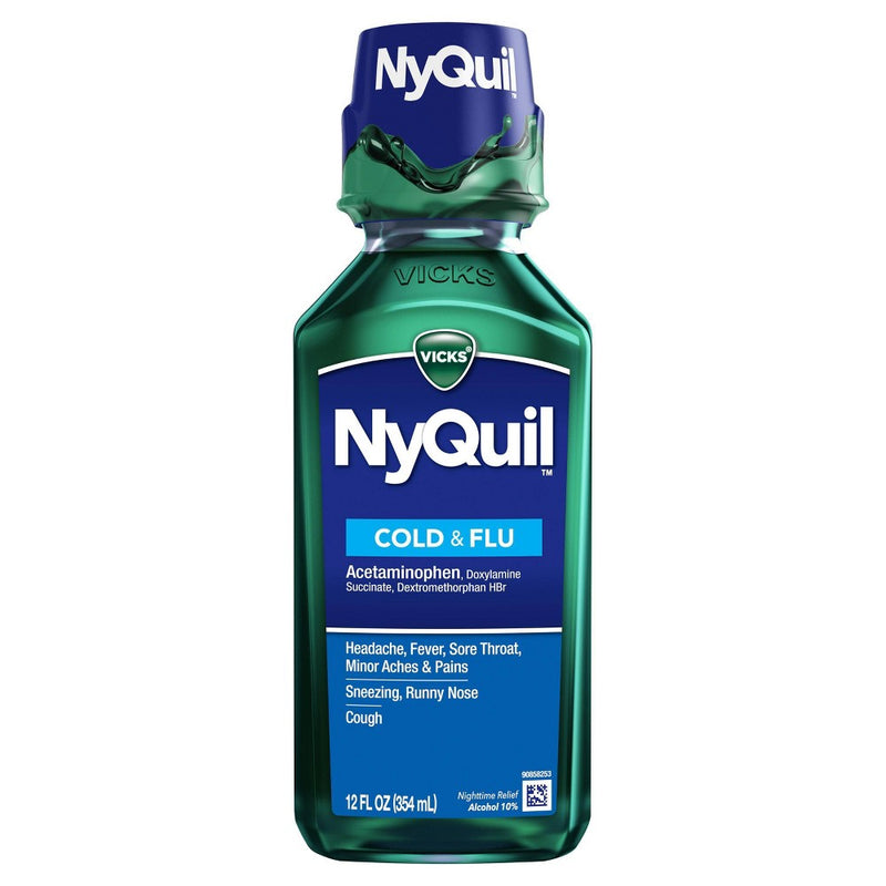 Vicks NyQuil Cold & Flu Relief Liquid - Acetaminophen - 12 fl oz