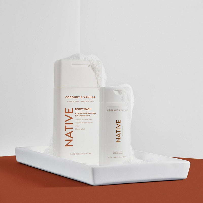 Native Coconut & Vanilla Mini Body Wash - Trial Size - 3oz