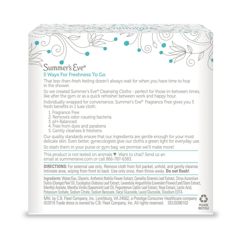 Summer's Eve Fragrance Free Wipes - 16ct