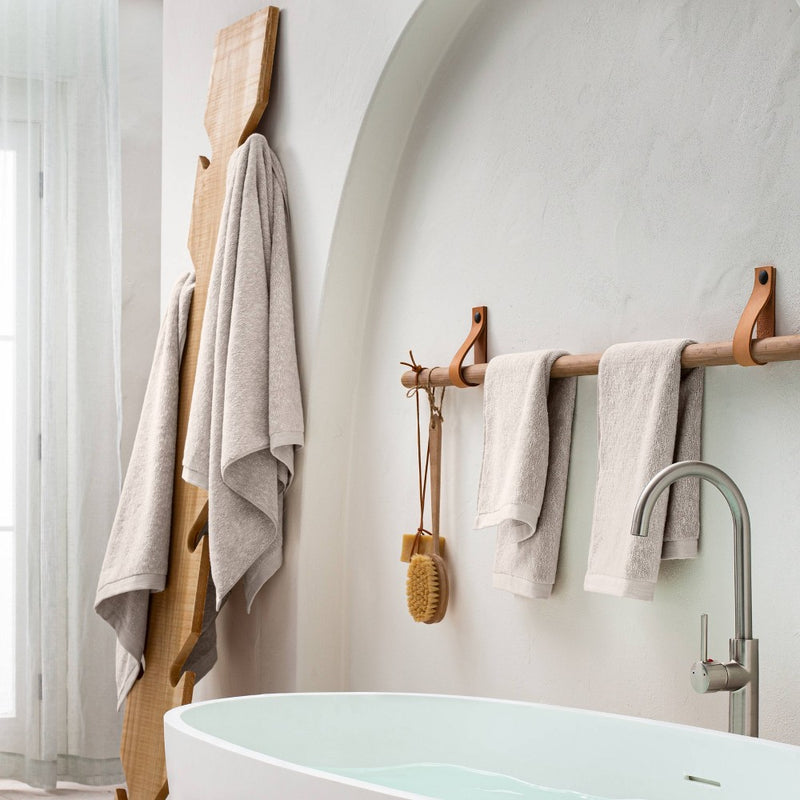 Slub Accent Organic Bath Towel Sand - Casaluna