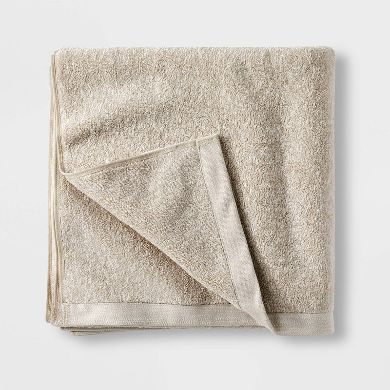 Slub Accent Organic Bath Towel Sand - Casaluna