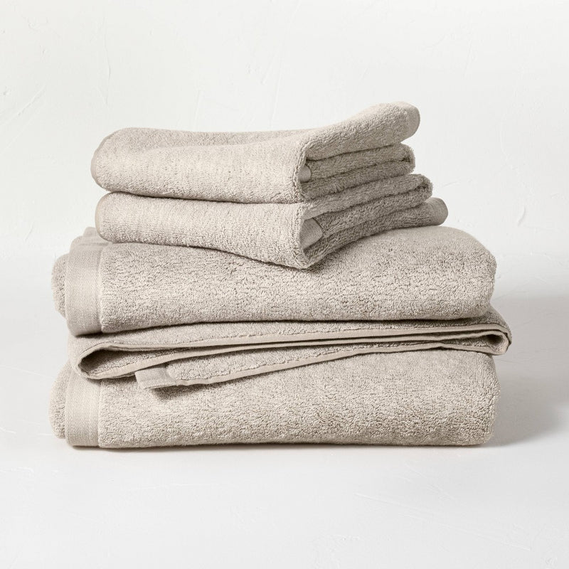 Slub Accent Organic Bath Towel Sand - Casaluna