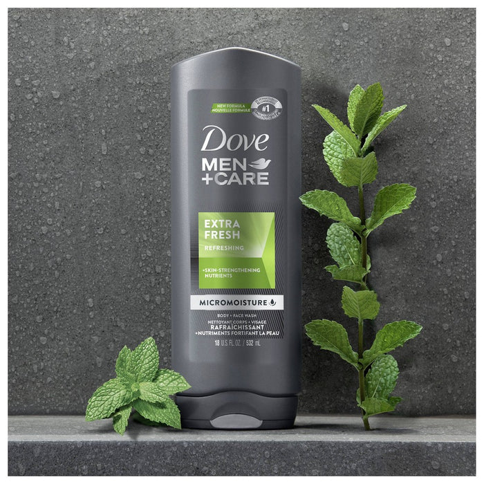 Dove Men+Care Extra Fresh Micro Moisture Cooling Body Wash - 18 fl oz/2pk