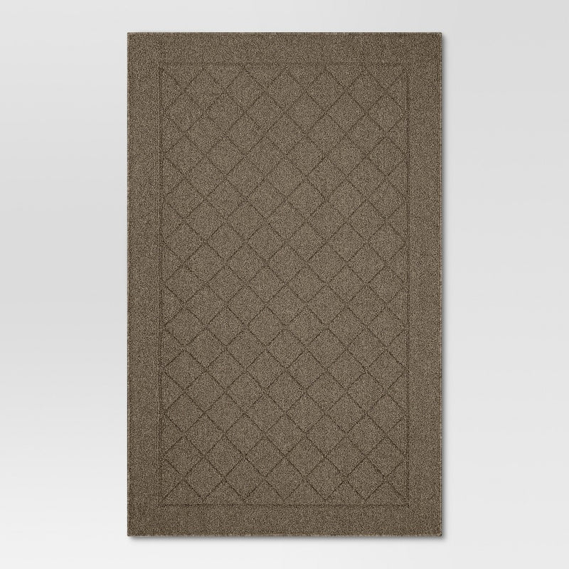 2'6"x3'10" Diamond Clarkson Washable Tufted And Hooked Accent Rug Tan - Threshold (LOCAL PICKUP ONLY)