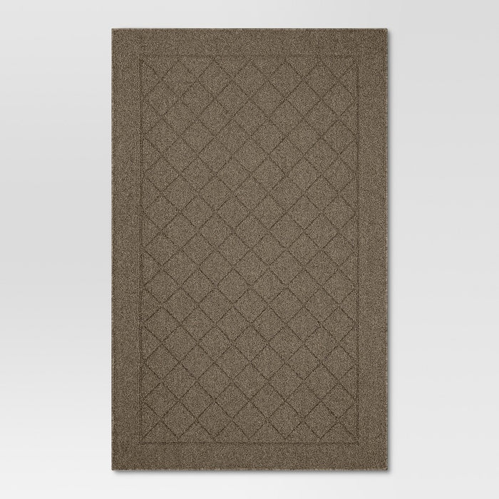 2'6"x3'10" Diamond Clarkson Washable Tufted And Hooked Accent Rug Tan - Threshold (LOCAL PICKUP ONLY)