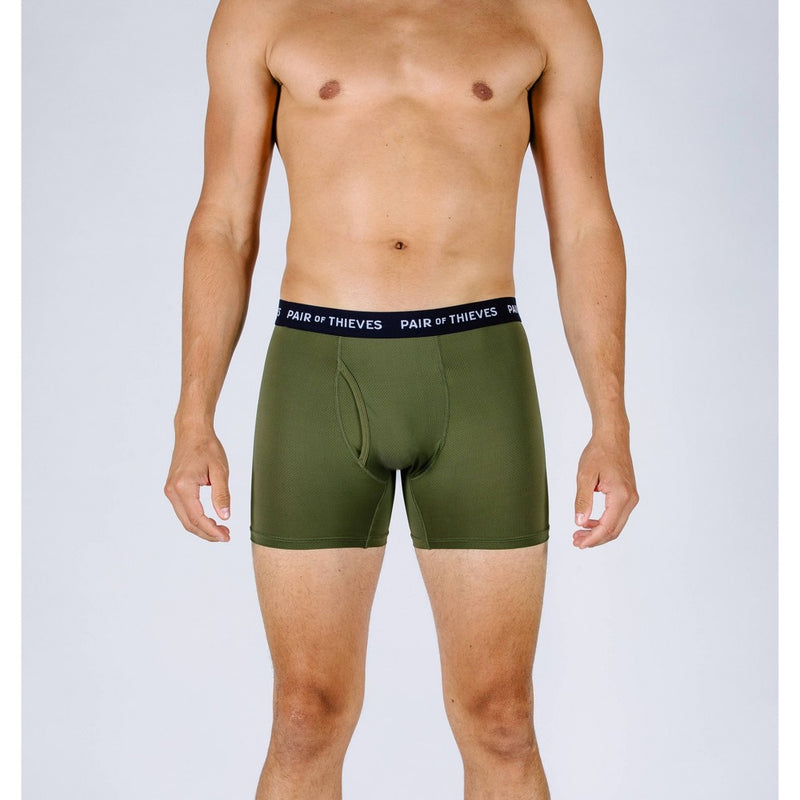 Pair of Thieves Super Fit Boxer Briefs 2pk Green/Gray/Geometric M