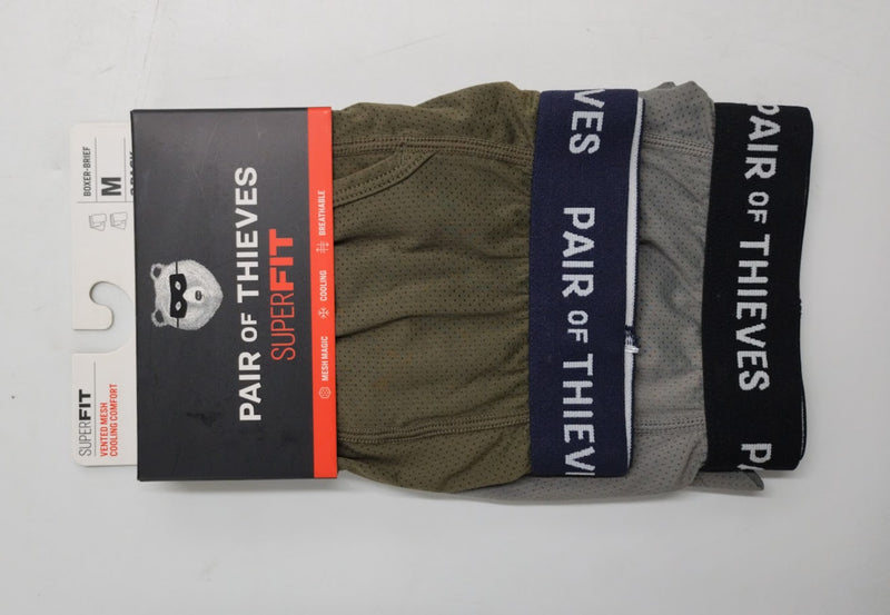 Pair of Thieves Super Fit Boxer Briefs 2pk Green/Gray/Geometric M