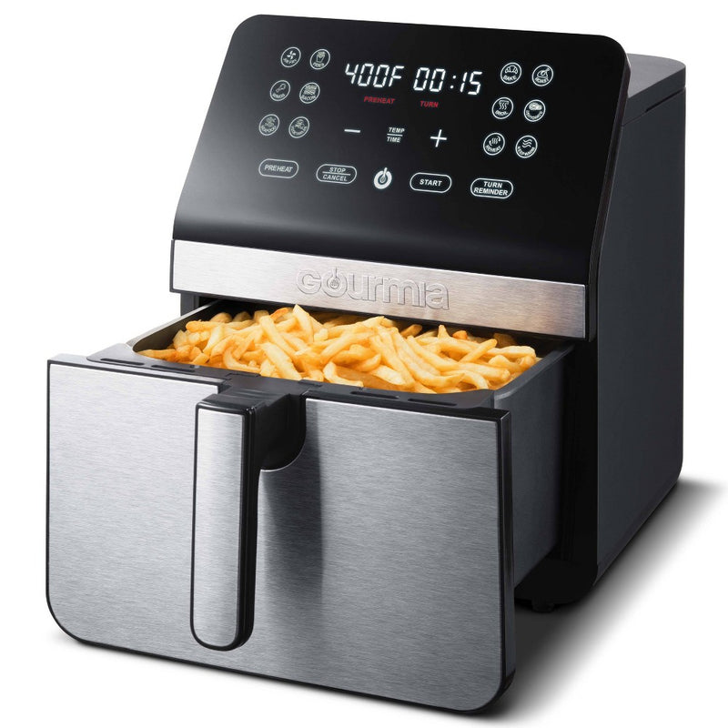 Gourmia 8-Quart Digital Air Fryer, with 12 One-Touch Functions & Guided Cooking - Stainless Steel (LOCAL PICKUP ONLY)