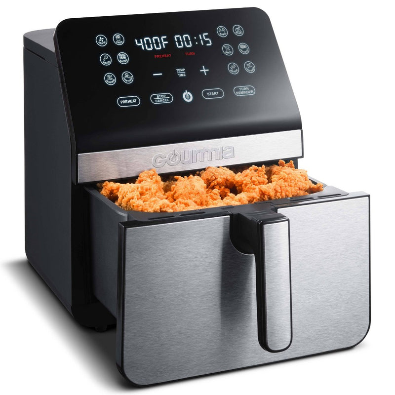 Gourmia 8-Quart Digital Air Fryer, with 12 One-Touch Functions & Guided Cooking - Stainless Steel (LOCAL PICKUP ONLY)