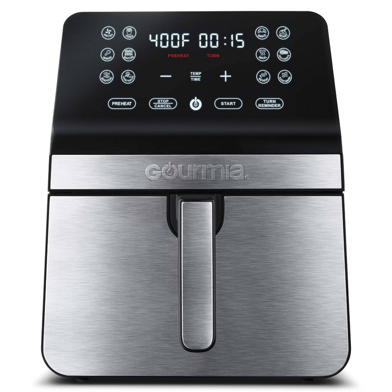 Gourmia 8-Quart Digital Air Fryer, with 12 One-Touch Functions & Guided Cooking - Stainless Steel (LOCAL PICKUP ONLY)